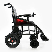 Load image into Gallery viewer, Mobility-World-Ltd-UK-Dash-Eco-Lightweight-Powered-Folding-Wheelchair-With-Dual-Attendant-Control-Side-View