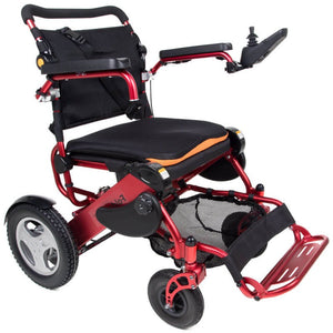 Mobility-World-UK-Foldalite-Trekker-Folding-Powerchair-Wheelchair-Red