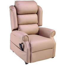 Load image into Gallery viewer,    Mobility-World-UK-Jubilee-Dual-Motor-Riser-Recliner-Waterfall-Back-Cosi-Chair-Ultra-Leather-Buff