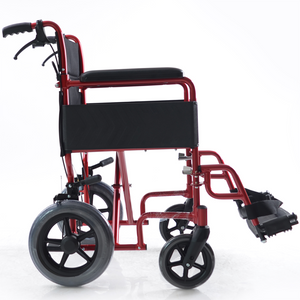 Mobility-World-UK-Karma-I-Lite-Transit-Wheelchair-Red-facing-side-view
