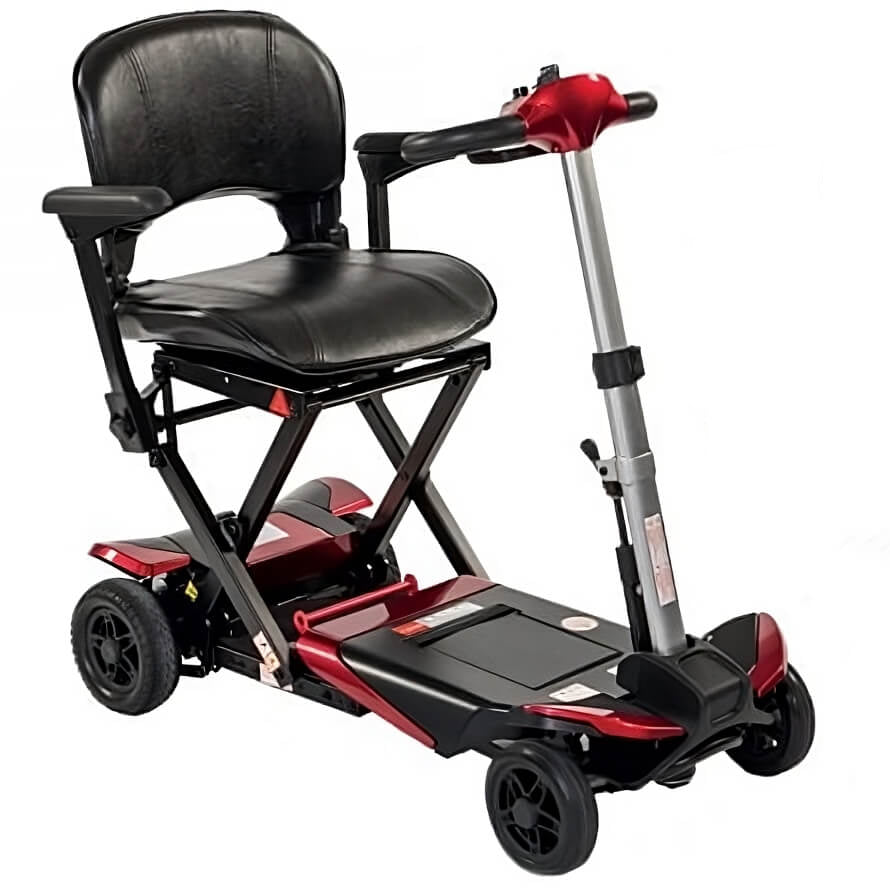 Mobility World Ltd UK - Monarch Smarti Plus Deluxe Remote Control Automatic Folding Mobility Scooter Red