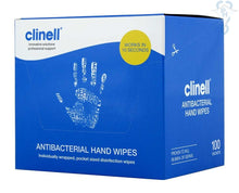 Load image into Gallery viewer, Clinell Antibacterial Hand Wipes (Pack of 100)