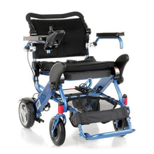 Load image into Gallery viewer, mobility-world-uk-foldalite-folding-powerchair-wheelchair-blue