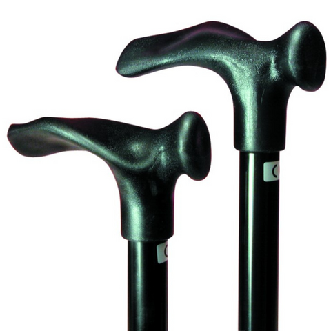 Comfort Grip Cane Adjustable, Small Handle - Black, Left Handed