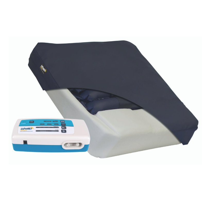 The Alerta Mobile is a battery-powered alternating pressure relieving cushion system that helps prevent and treat users at high risk of developing a pressure ulcer. With a long-lasting lithium-ion battery, the Mobile can be used in static or alternating mode to provide relief for up to 24 hours or one day, respectively.