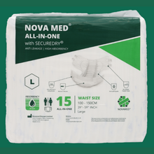Load image into Gallery viewer, Novamed All In Ones Incontinence Pads, Incontinence Slips, Adult Nappies (15 Per Bag) - Sizes Medium To Extra Large- A British Brand
