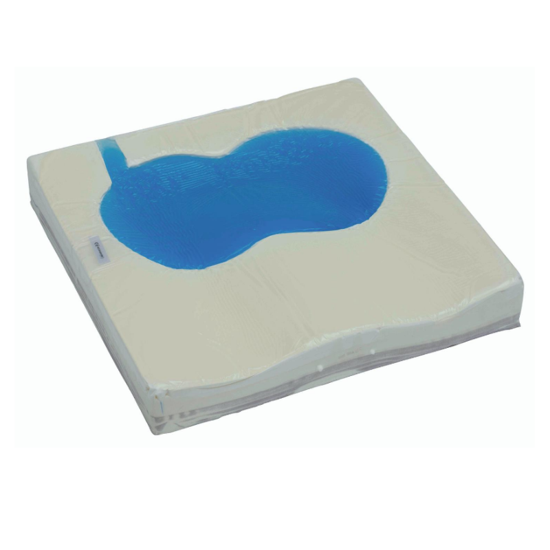 This contoured cushion is made with a moulded viscoelastic foam base and a polyurethane SensaGel insert, providing optimal comfort and pressure redistribution for users in hospital, nursing, or home environments.