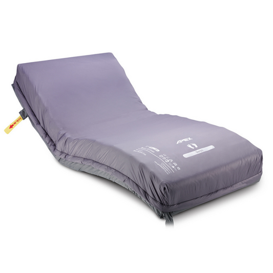 This mattress features flame retardant, abrasion resistant, cut-resistant, and puncture-resistant properties to ensure safety and durability. Additionally, the CPR Strap quickly deflates the mattress with single-handed operation, while the 8" air cells provide better immersion and enhanced pressure care performance._img