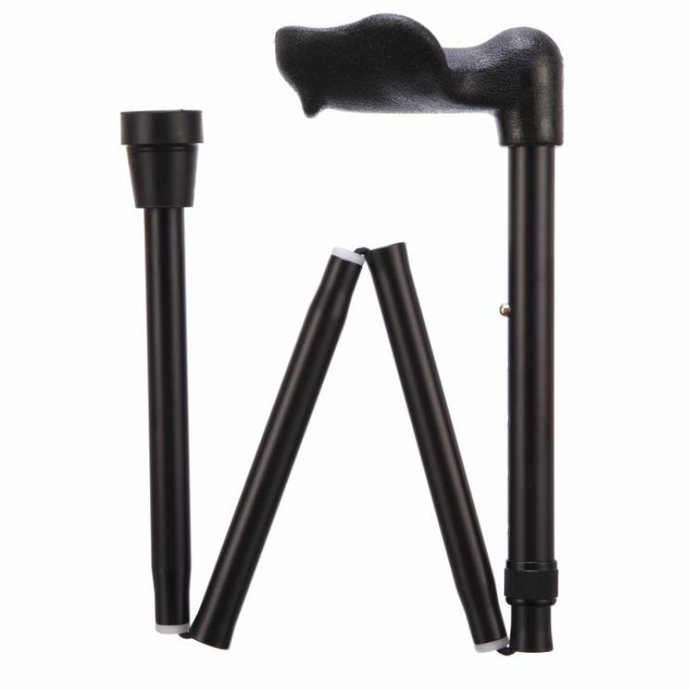 Arthritis Grip Cane - Folding, adjustable, Left Handed - Black