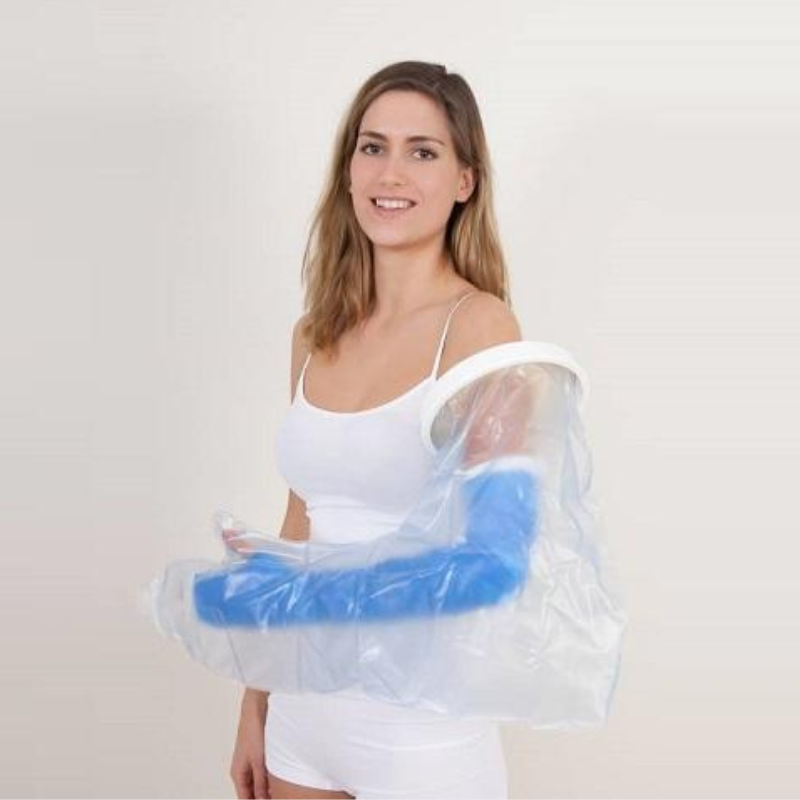 Atlantis Cast Protector,Â these adult sized comfortable waterproof protectors simply slip over the cast or dressing on either the lower leg or arm to protect them when taking a bath or shower