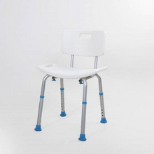 Load image into Gallery viewer, Atlantis Contour Shower Stool is robust and lightweight. The comfortable seat is perforated for easy drainage and has handles on either side to aid stability when sitting or standing