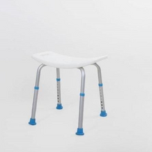 Load image into Gallery viewer, Atlantis Contour Shower Stool is robust and lightweight. The comfortable seat is perforated for easy drainage and has handles on either side to aid stability when sitting or standing