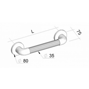 Atlantis Moulded Fluted Grab Rails Diameter of tubes 38mm (1 ") Distance from wall 59mm (2 ") Disc diameter 90mm (3 ")