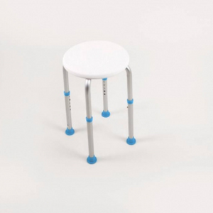 Atlantis Shower Stool Footprint 330 x 330mm (13 x 13"); Diameter 330mm (13"); Seat Height Adjstable 38-55cm