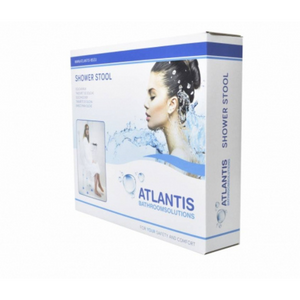 Atlantis Shower Stool Footprint 330 x 330mm (13 x 13"); Diameter 330mm (13"); Seat Height Adjstable 38-55cm