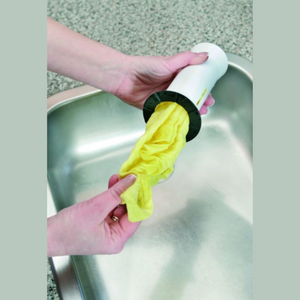 Cloth Press enables weaker hands to squeeze the water from wet cloths