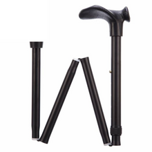 Load image into Gallery viewer, Comfort Grip Cane - Folding, adjustable left handed Black