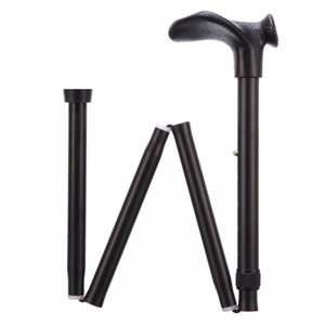 Comfort Grip Cane - Folding, adjustable left handed Black