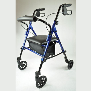 Compact Aluminium Rollator - Blue Metallic blue frame Max user weight 18 stone