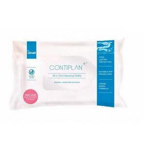 Contiplan Cleansing Cloths provide a unique one step solution to cleanse, moisturise and protect