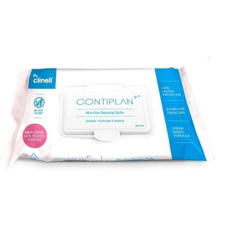 Contiplan Cleansing Cloths provide a unique one step solution to cleanse, moisturise and protect