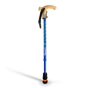 Flexyfoot  Cork Handle  Walking Stick - Blue 