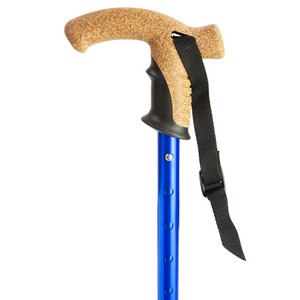 Flexyfoot  Cork Handle  Walking Stick - Blue 