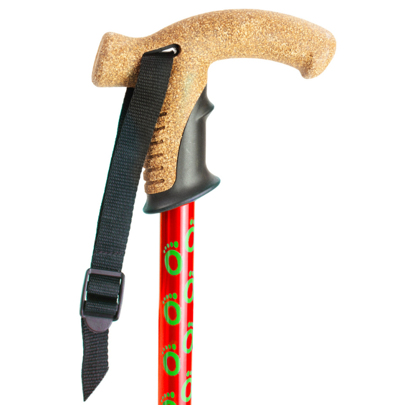 Flexyfoot  Cork Handle  Walking Stick - Red 