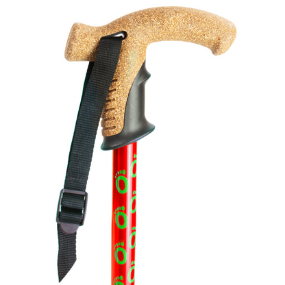 Flexyfoot  Cork Handle  Walking Stick - Red 