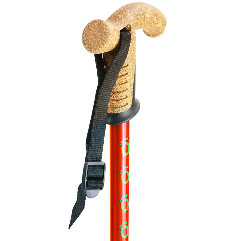 Flexyfoot  Cork Handle  Walking Stick - Red 