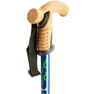 Flexyfoot  Cork Handle Folding Walking Stick - Blue 