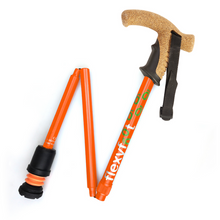 Load image into Gallery viewer, Flexyfoot  Cork Handle Folding Walking Stick - Orange