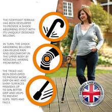 Load image into Gallery viewer, Flexyfoot  Cork Handle Folding Walking Stick - Orange
