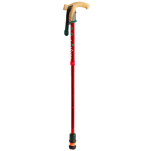 Flexyfoot  Cork Handle Folding Walking Stick - Red