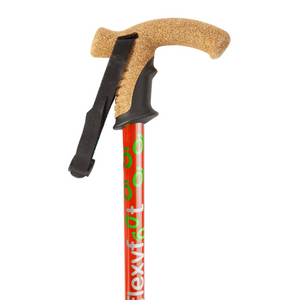 Flexyfoot  Cork Handle Folding Walking Stick - Red