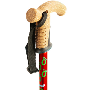 Flexyfoot  Cork Handle Folding Walking Stick - Red