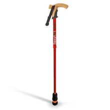 Load image into Gallery viewer, Flexyfoot  Cork Handle Folding Walking Stick - Red