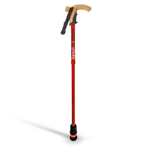 Flexyfoot  Cork Handle Folding Walking Stick - Red