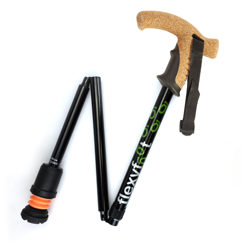 Flexyfoot  Cork Handle Folding Walking Stick 