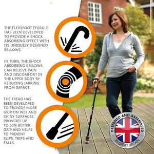 Flexyfoot  Cork Handle Folding Walking Stick 