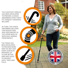 Load image into Gallery viewer, Flexyfoot  Derby Handle Folding Walking Stick 