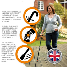 Load image into Gallery viewer, Flexyfoot  Oval Handle Folding Walking Stick - Orange