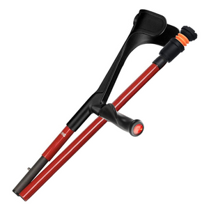 FLEXYFOOT CARBON FIBRE FOLDING COMFORT GRIP CRUTCH - RED RIGHT