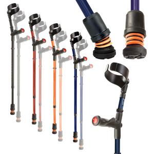 Flexyfoot Comfort Grip Double Adjustable Crutch - Blue - Left 