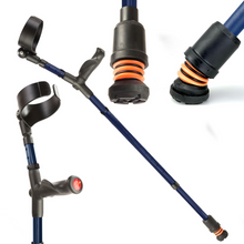 Load image into Gallery viewer, Flexyfoot Comfort Grip Double Adjustable Crutch - Blue - Left 