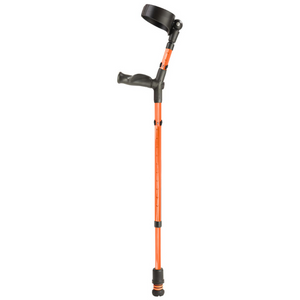 Flexyfoot Comfort Grip Double Adjustable Crutch - Orange - Left 