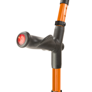 Flexyfoot Comfort Grip Double Adjustable Crutch - Orange - Left 