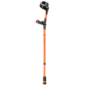 Flexyfoot Comfort Grip Double Adjustable Crutch - Orange - Left 