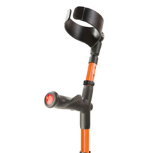 Load image into Gallery viewer, Flexyfoot Comfort Grip Double Adjustable Crutch - Orange - Left 