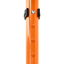 Load image into Gallery viewer, Flexyfoot Comfort Grip Double Adjustable Crutch - Orange - Left 